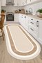 Machine Washable Non-Slip Sole Stain Resistant Digital Oval Kitchen Rug Living Room Rug and Runner Rug