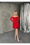 Short Stylish Evening Dress with Lace Detailing - 3