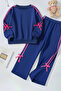 Girls' Double Ribbon Three Thread Tracksuit Set 3-10 Years Old 12332 - 2