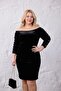 Velvet Dress with Sequin Embroidery on the Shoulders - 2