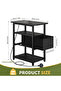 RGB Nightstand w/ Charging, 3-Tier Storage & Adjustable Drawer, Outlets for Bedroom/Living Room - 3