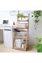 4 Tier Wooden Ladder Shelf – Foldable Plant Rack and Decorative Display Stand - 5