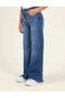 Girl's Adjustable Elastic Waist Button+Zipper Closure Distressed Wide Leg Denim Jeans Pants - 2