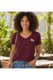 Women's V-Neck Flower Printed T-Shirt - 2
