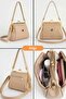 Women's 4-Compartment Lined Handbag & Shoulder Bag with Zipper Closure and 2 Straps (24X18 cm) - 2