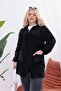 Plus Size Corded Fabric Velvet Fabric Cardigan with Pockets - 7