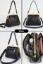 Women's Black 4-Compartment Lined, Padded, Zipper-Closure, 2-Strap Hand, Arm, and Shoulder Bag (24x18 CM) - 2