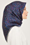 Nostalgia Series Silk Sura Scarf 9013Ds-10 Geometric Pattern 10-Navy Blue - 3