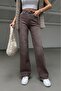 Yikamali Brown Cut-Out Straight Jean Pants Utc003 - 3