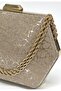 Women's Complex Shiny Gold Evening Dress Clutch Chain Strap Handheld Wedding Engagement Evening Bag - 3