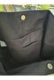 Pistachio Green Cloth Bag with Knitted Flower Bundle Detail and Pockets - 5