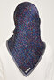 Nostalgia Series Silk Sura Scarf 9013Ds-10 Geometric Pattern 10-Navy Blue - 4