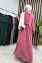 Güli̇zar Elbi̇se Ayrobin Fabric Women's Pink Cape Detailed Hijab Dress - 3