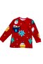 Boys' 100% Cotton New Year Themed Red Crew Neck Long Sleeve Pajama Set - 2
