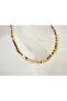 Kol030 Cube Row Gold Necklace - 40 cm + 5 cm Extension - 2