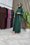 Güli̇zar Elbi̇se Ayrobin Fabric Women's Emerald Cape Detailed Hijab Dress - 3