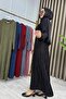 Gülsar Elbi̇se Tasseled Fabric Women's Black Comfortable Hijab Dress with Mobile Belt - 2