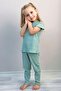 Girl's Tights Set with Glitter Lettering Printed 1.5-5 Years Old, Mint Green