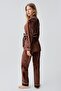 Long Sleeve Kimono Velvet Stretchy Viscose Pajama Set 18216 - 5