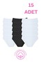 1506 Heart Patterned 100% Cotton Pack of 15 Women's Bato Panties