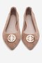 Women's Pointed Toe Buckle Ballerina Shoes Real Suede Leather Zy 4050 Vi̇zon - 5