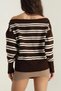 Women's Striped Boat Neck Knitwear Sweater - 4
