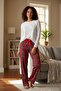 100% Viscose Stretchy Women's Pajama Bottoms - Soft Textured, Patterned, Comfortable Home Pants