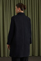 Black Cap with Pile Detail on the Collar and Textured Stripes - 6