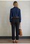 Women Pants High Waist Belted Pleated Trousers Skinny Leg Pants - 2