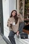 Mink Crew Neck Oversized Knitwear Sweater Hl044