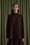 Brown Crepe Blouse - 4