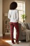 100% Viscose Stretchy Women's Pajama Bottoms - Soft Textured, Patterned, Comfortable Home Pants - 7