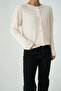Women's Buttoned Crew Neck Hair Knit Basic Knitwear Cardigan - 4