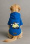 Printed Inside Fleece Dog and Cat Clothing & Dress - Blue Color K Hooded Hoodie B9785 - 2