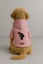 Printed Dog and Cat Outfit & Dress with Fleece Inside - Pink Color K Hooded Hoodie Bf2F0 - 2
