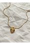 Women's Gold Color Steel Heart Necklace – Elegant Heart Pendant with White Stone |   Water Resistant Stainless Steel