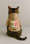Printed Dog and Cat Clothing & Dress with Fleece Inside - Beige Color K Hooded Hoodie B6C1B - 3