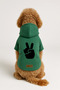 Printed Inside Fleece Dog and Cat Clothing & Dress - Green Color K Hooded Hoodie B5429 - 2