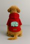 Printed Inside Fleece Dog and Cat Clothing & Dress - Red Color K Hooded Hoodie B7399 - 2
