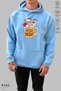 Unisex Hoodie Long Sleeve Santa Claus Printed Hooded Fleece-Lined Oversized Cotton Sweatshirt - 4