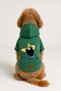 Printed Dog and Cat Clothing & Dress with Fleece Inside - Green Color K Hooded Hoodie B2C0A - 2