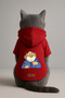 Printed Inside Fleece Dog and Cat Clothing & Dress - Red Color K Hooded Hoodie B1331 - 3