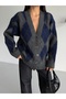Baklava-Patterned Soft Women's Knit Cardigan