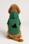 Printed Inside Fleece Dog and Cat Clothing & Dress - Green Color K Hooded Hoodie B5875 - 2