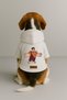 Printed Dog and Cat Clothing & Dress with Fleece Inside - White Color K Hooded Hoodie B484F