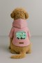 Printed Inside Fleece Dog and Cat Clothing & Dress - Pink Color K Hooded Hoodie B7399 - 2