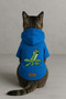 Printed Dog and Cat Clothing & Dress with Fleece Inside - Blue Color K Hooded Hoodie Bd9F7 - 3