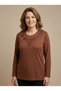 Women's Mother Tan Collar Embroidery Detailed Long Sleeve Combed Cotton Blouse