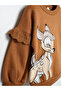Girl's Deer Printed Scalloped Long Sleeve Crew Neck 2-Piece Set - 4