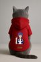 Printed Inside Fleece Dog and Cat Clothing & Dress - Red Color K Hooded Hoodie B9642 - 3